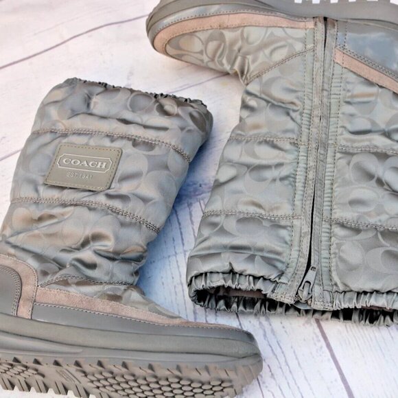 New Coach Demure Gray Nylon Boot Size Women’s 6 1/2 B - Picture 7 of 16